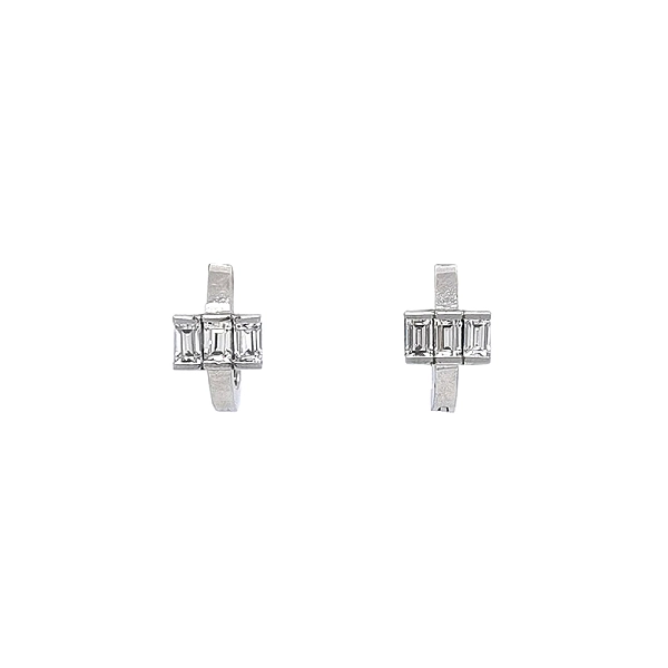 Earrings with White Gold Zircons