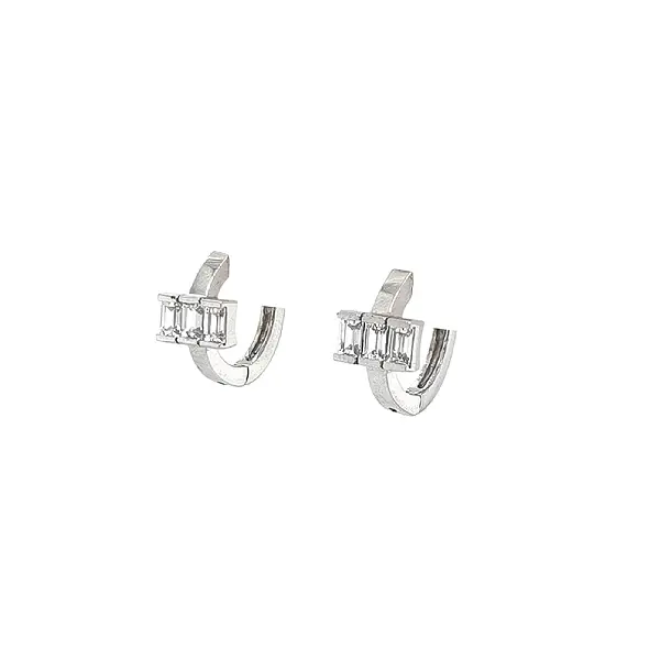 Earrings with White Gold Zircons
