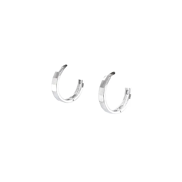 White Gold Earrings with Clean and Modern Design