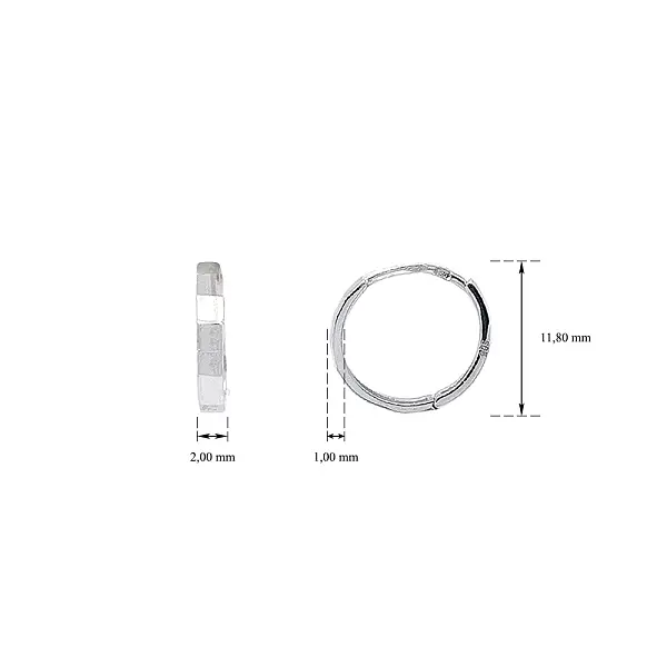 White Gold Earrings with Clean and Modern Design