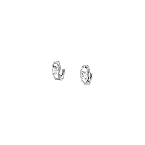 Earrings with White Gold Zircons