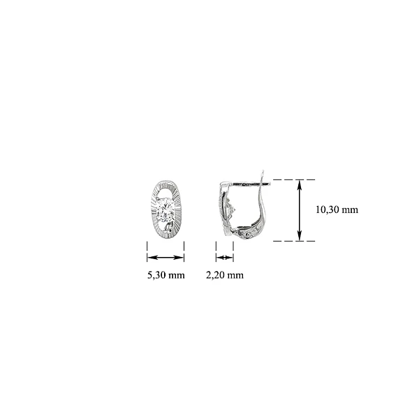 Earrings with White Gold Zircons