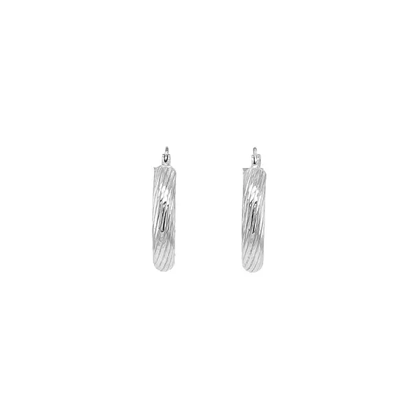 White Gold Round Earrings