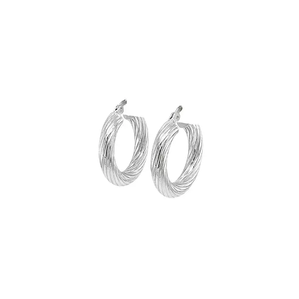 White Gold Round Earrings