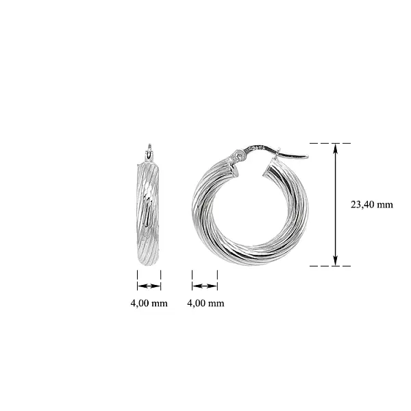 White Gold Round Earrings