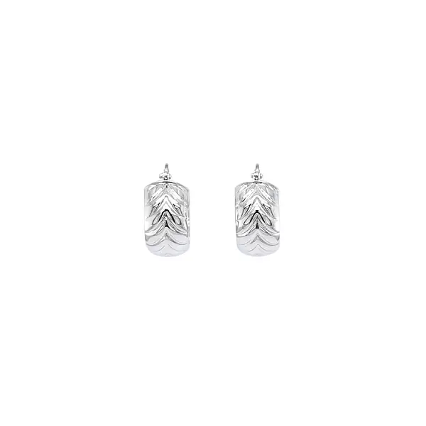 White Gold Round Earrings
