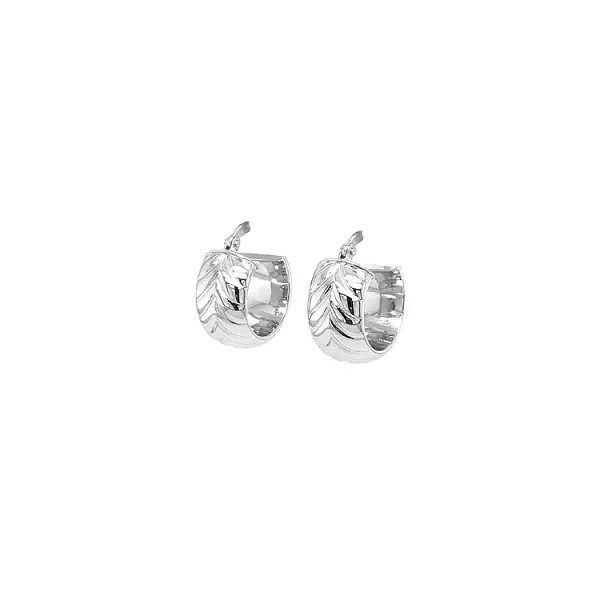 White Gold Round Earrings