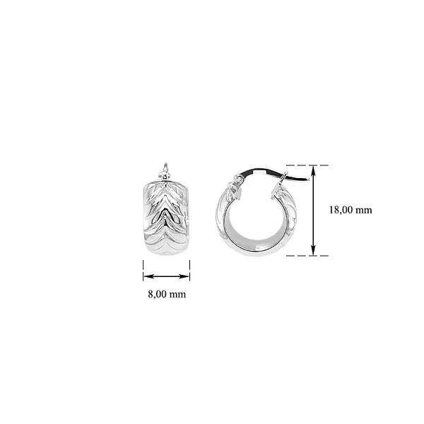 White Gold Round Earrings