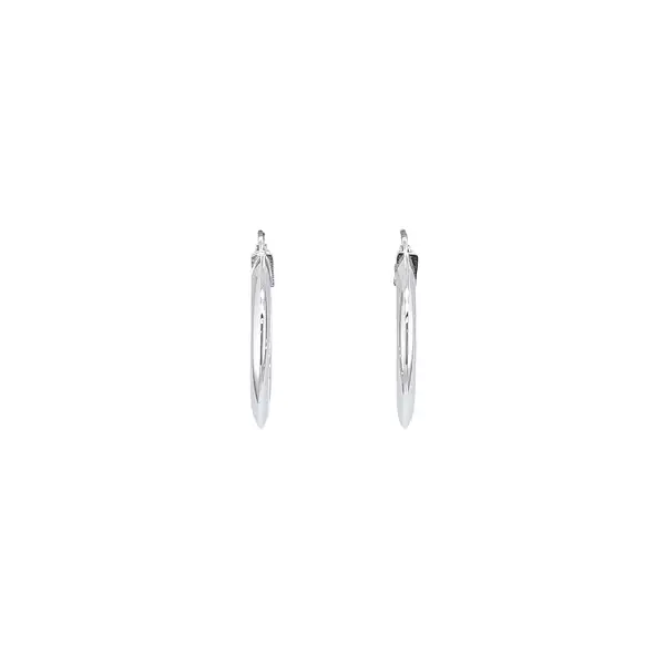 White Gold Round Earrings