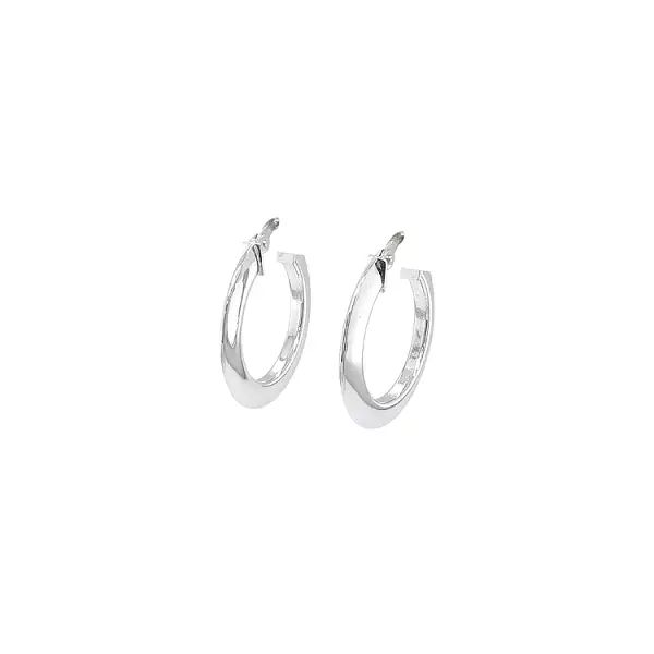 White Gold Round Earrings