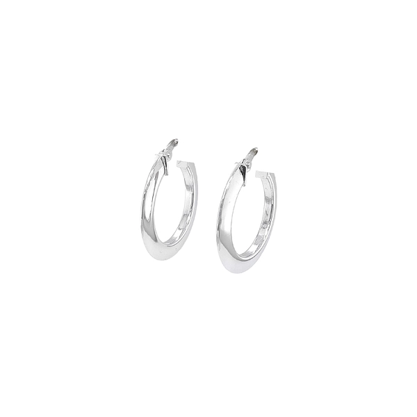White Gold Round Earrings