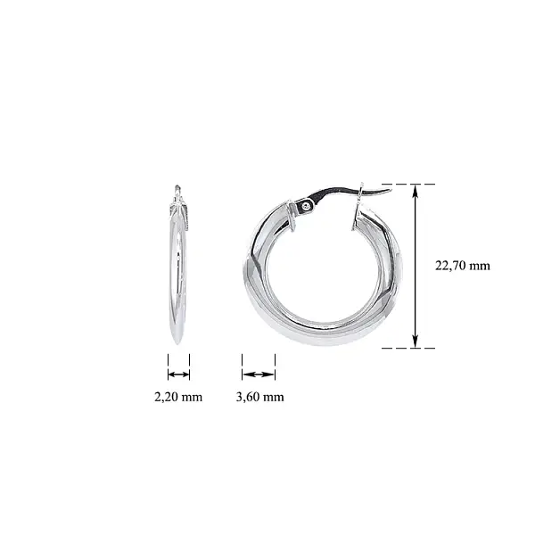 White Gold Round Earrings