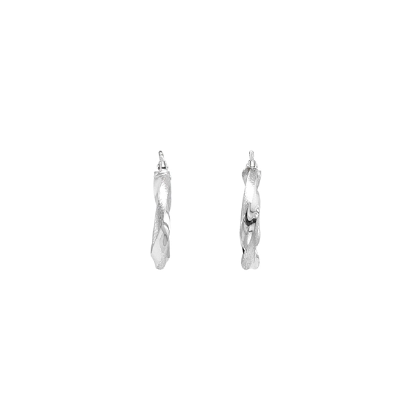White Gold Round Earrings