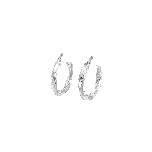 White Gold Round Earrings