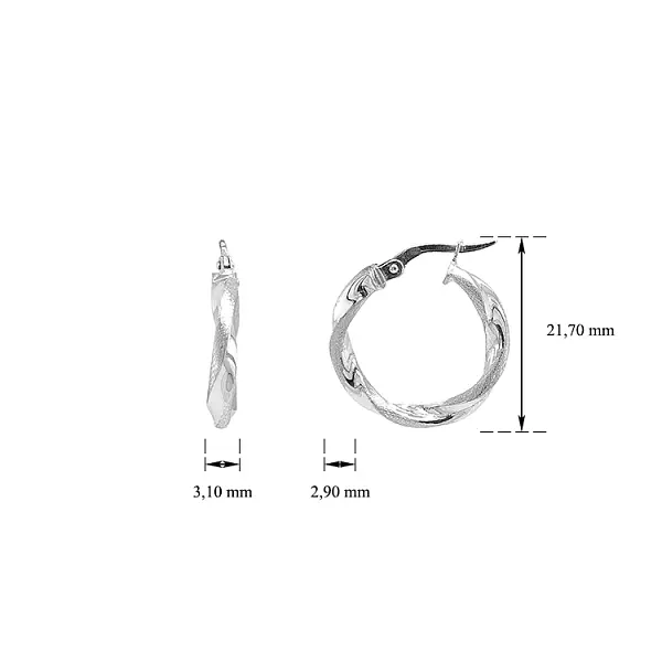 White Gold Round Earrings