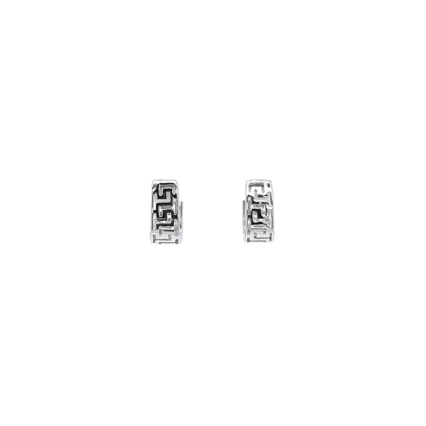 White Gold Round Earrings