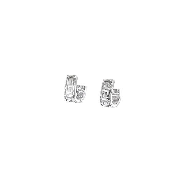 White Gold Round Earrings