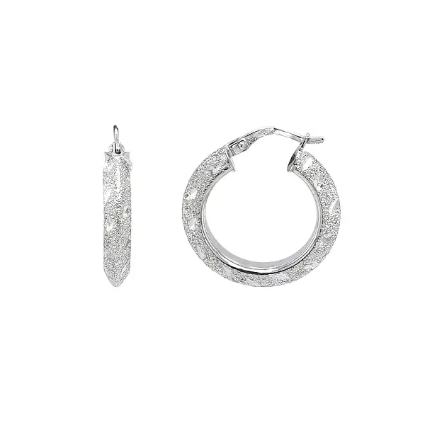 Elegant White Gold Earrings - Fine Texture, Distinctive Effect