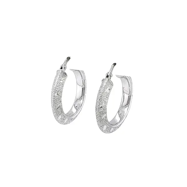 Elegant White Gold Earrings - Fine Texture, Distinctive Effect