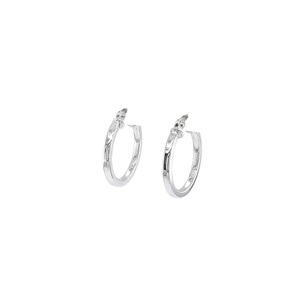 White Gold Round Earrings