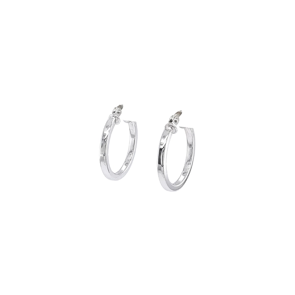White Gold Round Earrings