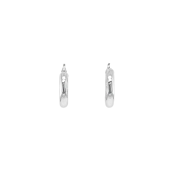 White Gold Round Earrings