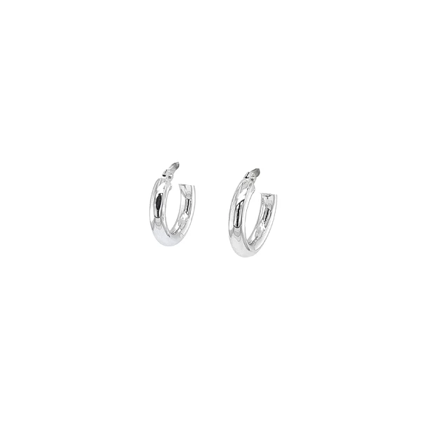 White Gold Round Earrings