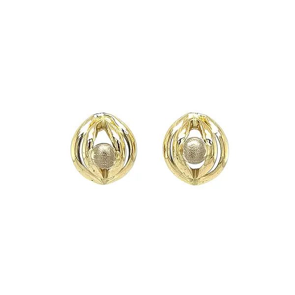Timeless Earrings with Gold Ball and Unique Design