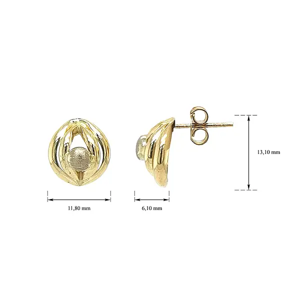 Timeless Earrings with Gold Ball and Unique Design