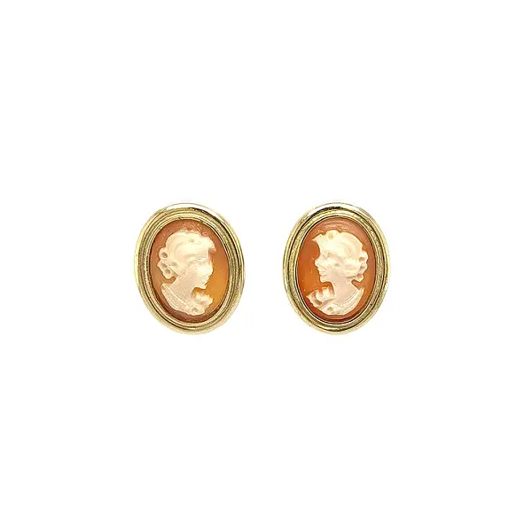 Luxury Gold Earrings with Historical Cameo