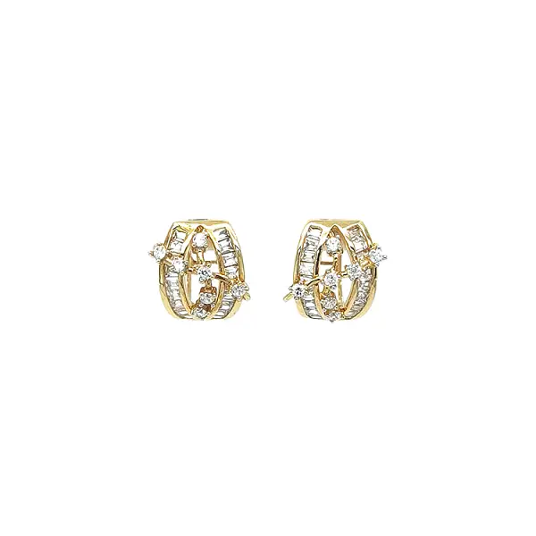 Gold Earrings with Zircons