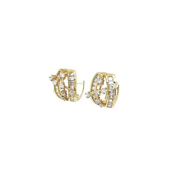 Gold Earrings with Zircons