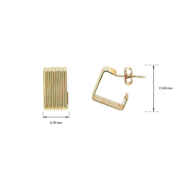 Gold Earrings Semi-circles