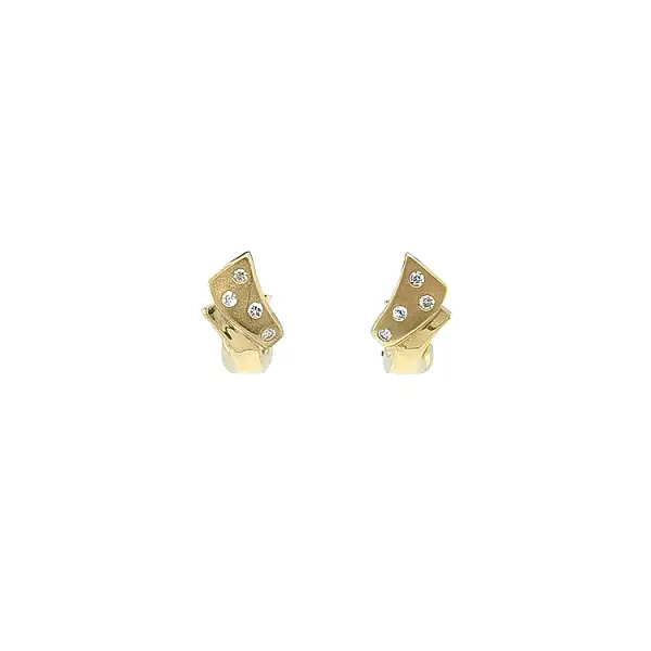 Gold Earrings with Zircons
