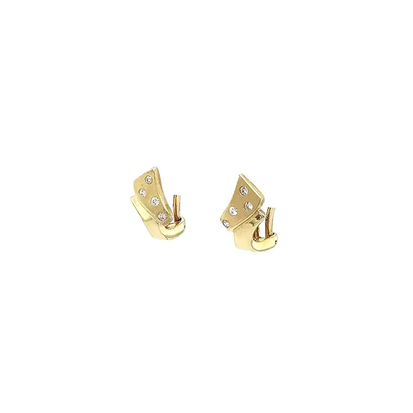 Gold Earrings with Zircons