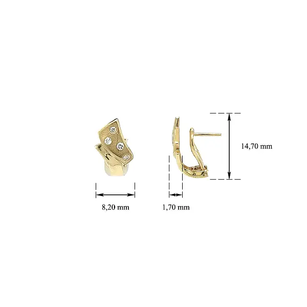 Gold Earrings with Zircons