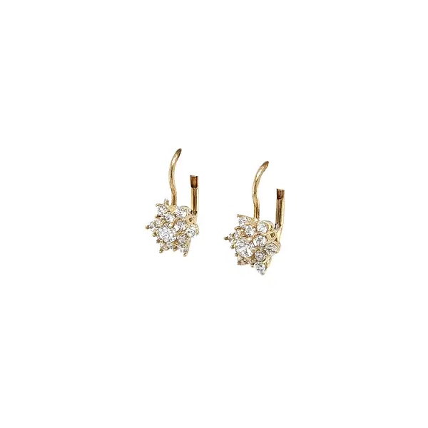 Gold Earrings with Zircons