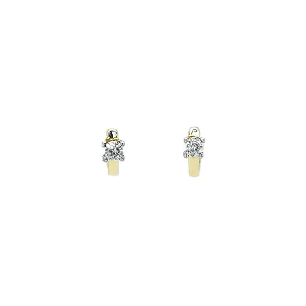 Gold Earrings with Zircons