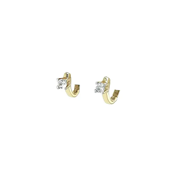 Gold Earrings with Zircons