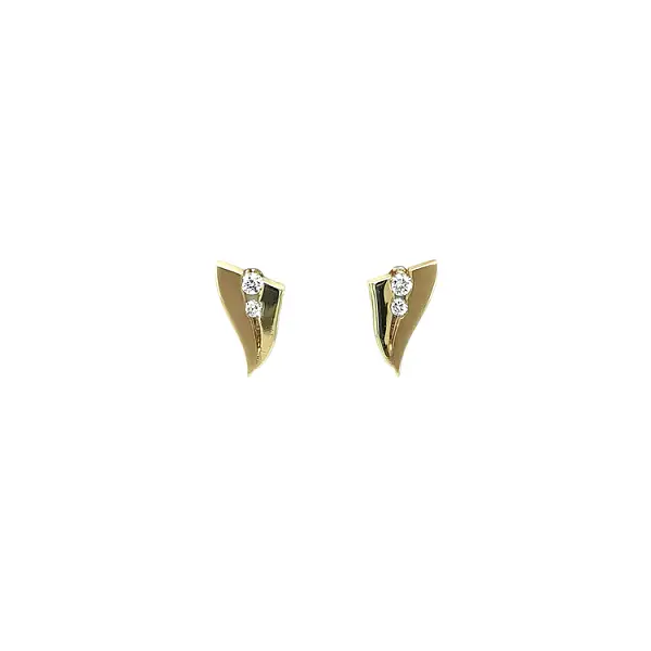 Gold Earrings with Zircons