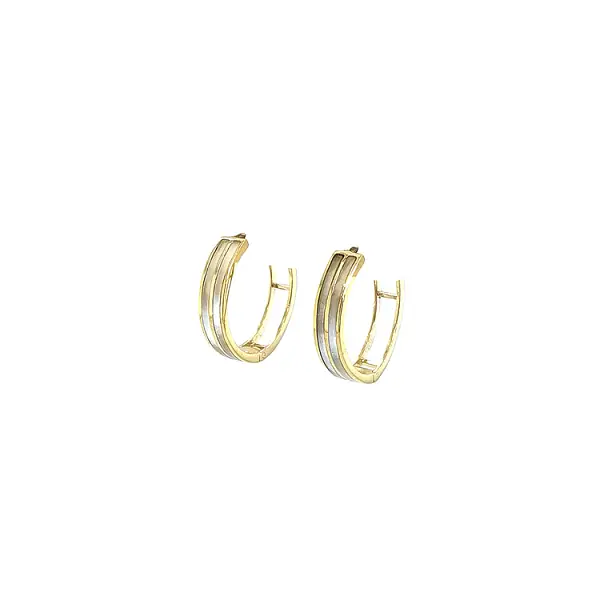 Gold Round Earrings