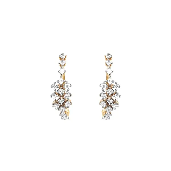 Gold Earrings with Zircons