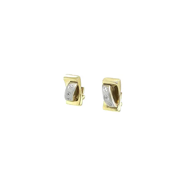 Earrings with White Gold Zircons