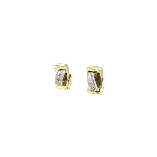Earrings with White Gold Zircons
