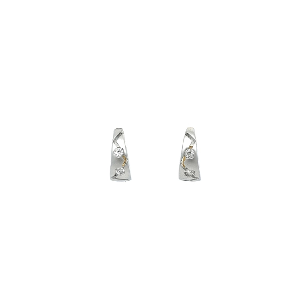 Gold Reversible Earrings with Zircones