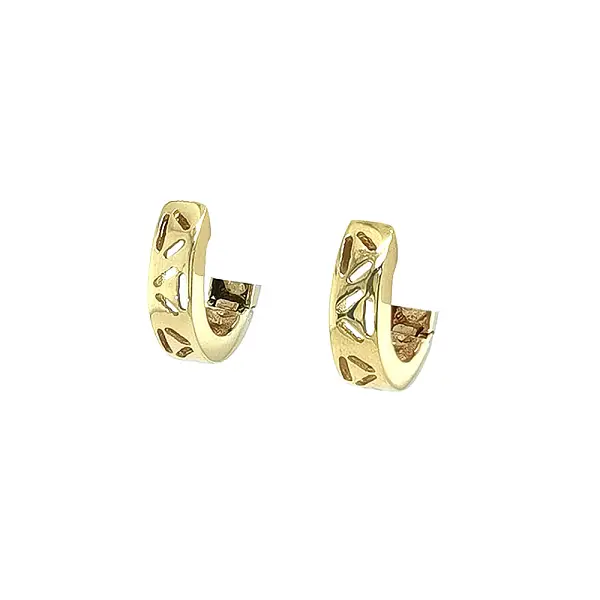 Gold Round Earrings
