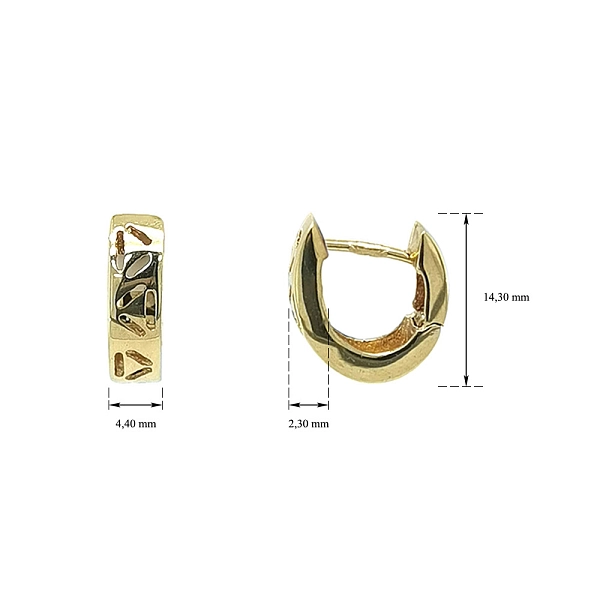 Gold Round Earrings
