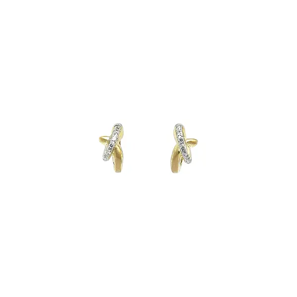 Gold Earrings with Zircons