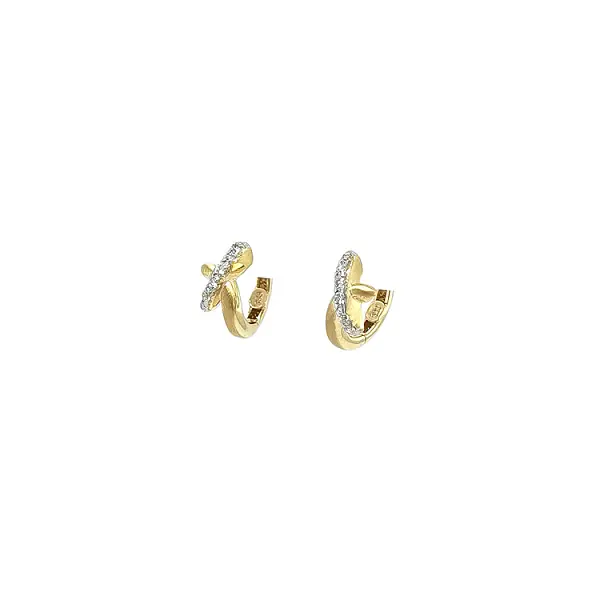 Gold Earrings with Zircons