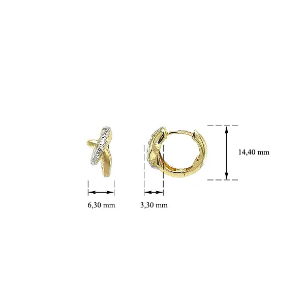 Gold Earrings with Zircons